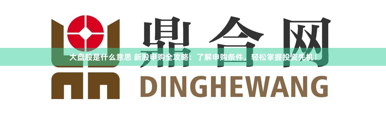 大盘股是什么意思 新股申购全攻略：了解申购条件，轻松掌握投资先机！